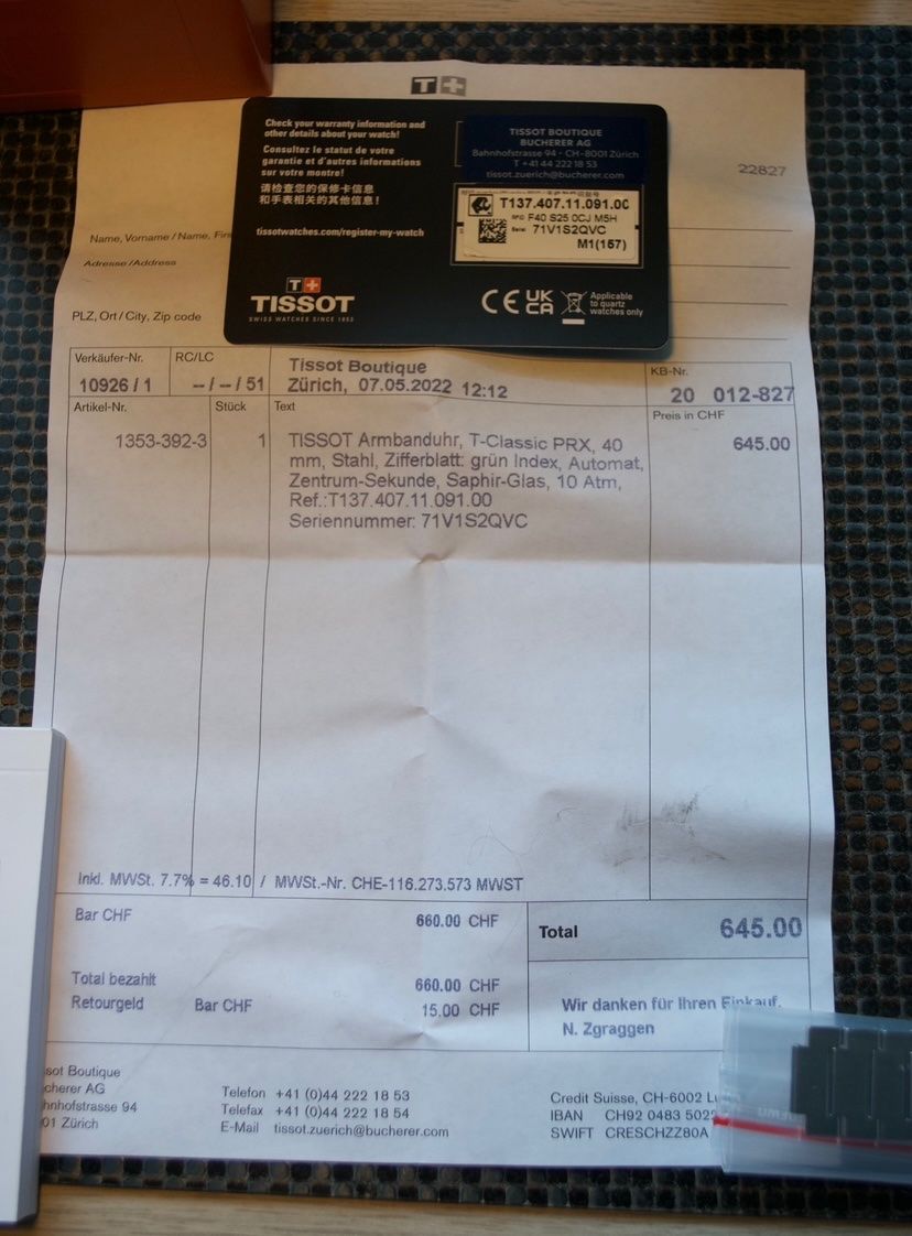 Tissot Uhren: Tissot PRX Powermatic 80 Grün – Neu (gemäss Beschreibung) aus Zollikerberg von ade_l9fc 9