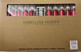 Kabellose LED Kerzen, Rot, mit Fernbedienung, Depot