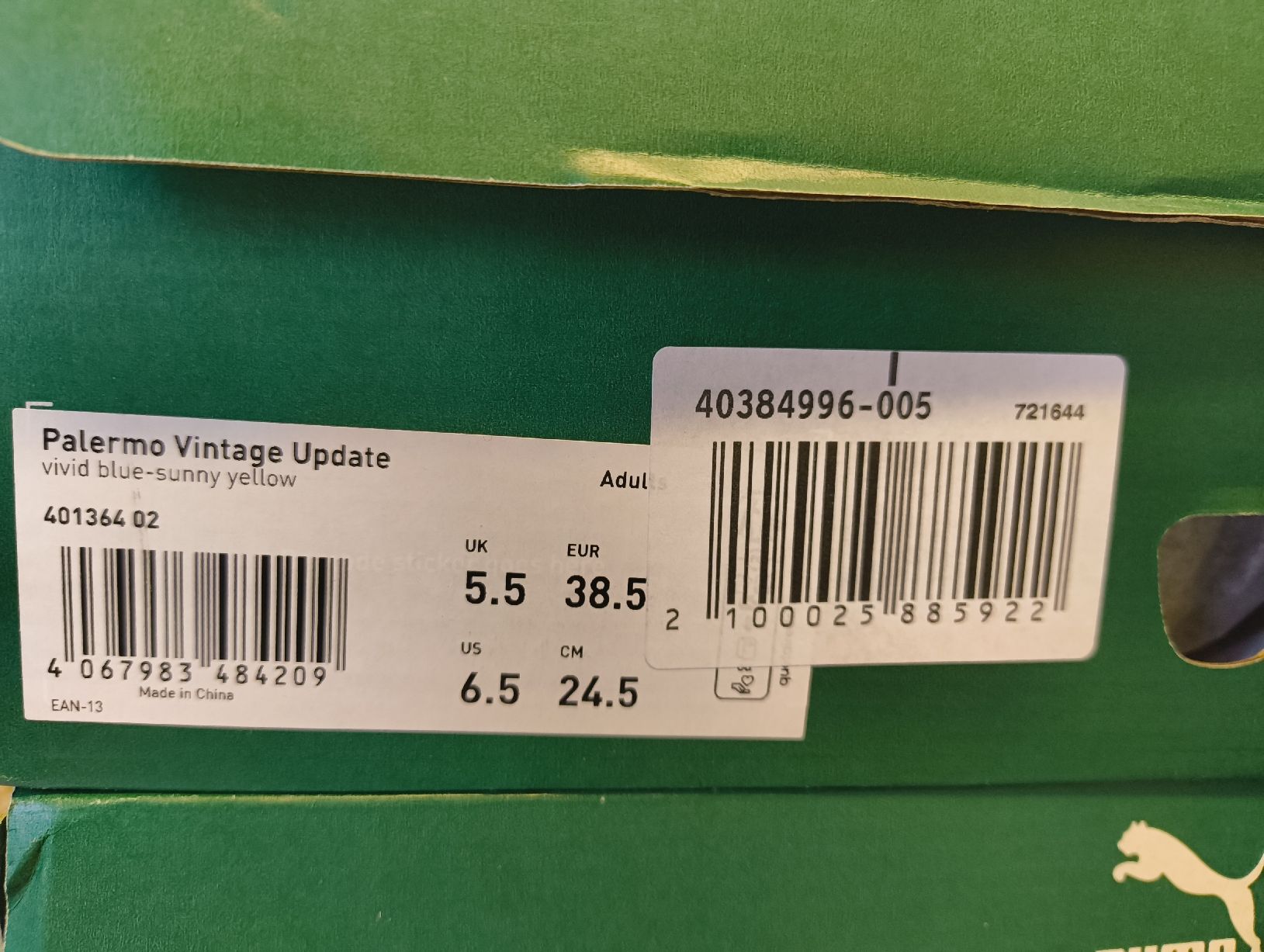 Puma Scarpe da uomo: Puma Palermo Vintage Update, Gr. 38.5 – Nuovo e nell'imballaggio originale da Uitikon Waldegg venduto da PJLS1 4