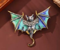 Fledermaus Brosche mit Strass, neu