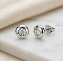 Modernes Design Silberohrringe 925 (rhodiniert) - NEU