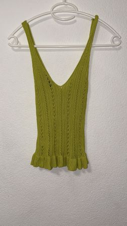 Olive Green Ruffle Knit Tank Top - Perfect for Summer!