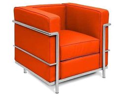 Fauteuil le Corbusier en tissu, microfibre ou cuir veritable