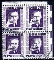USA 1967 EUGENE O'NEILL 4ERBLOCK GESTEMPELT - S114