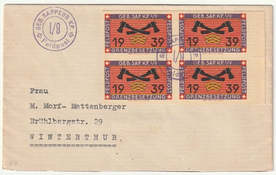 Tutti i francobolli: Feldpostbrief mit Soldatenmarken – Usato da Fislisbach venduto da Zigzag12