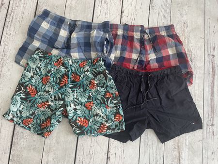 Men's Swim Shorts Bundle, 4 Pairs, Size M, Summer Ready