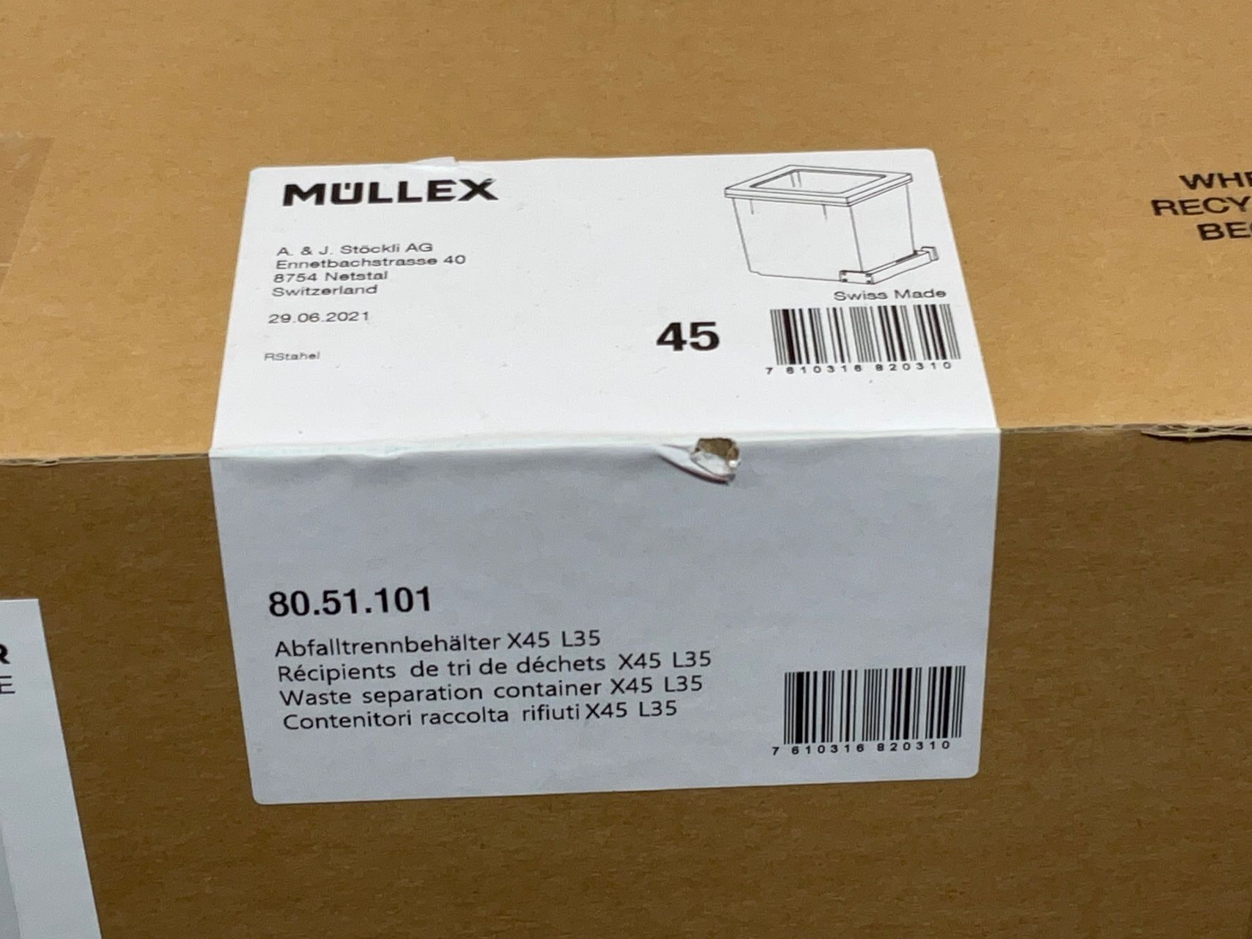 Müllex Abfalleimer: 072 Müllex Abfallsystem X45 L35 – Neu und originalverpackt aus Derendingen von Meisterstuecke 3