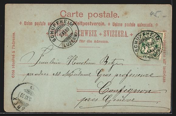 Ansichtskarten: Mondschein-Lithographie Thun, Hauptstras – Gebraucht aus Berlin von bartko-reher 1