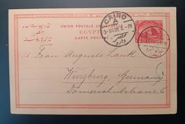 ÄGYPTISCHE Ganzsache nach WÜRZBURG 1909