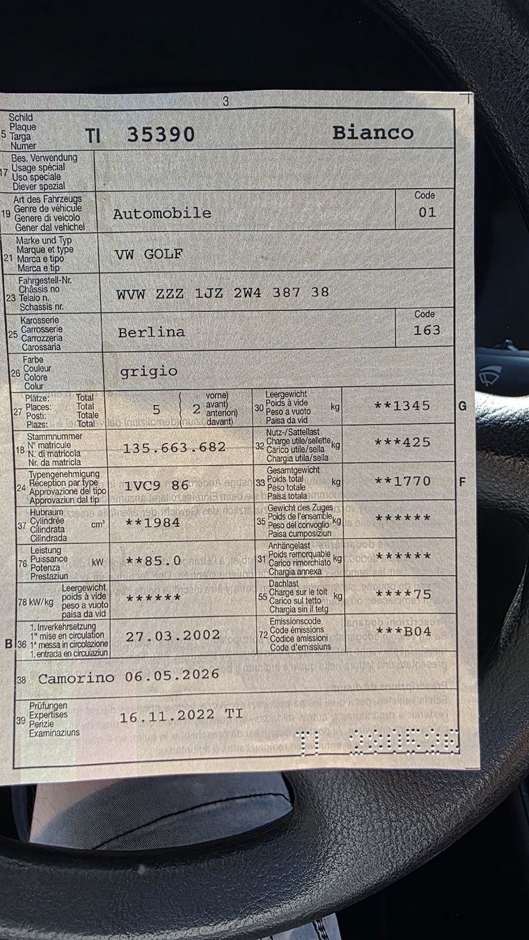 VW Automobili: Volkswagen Golf IV – Usato da Bedano venduto da MICHR96 7