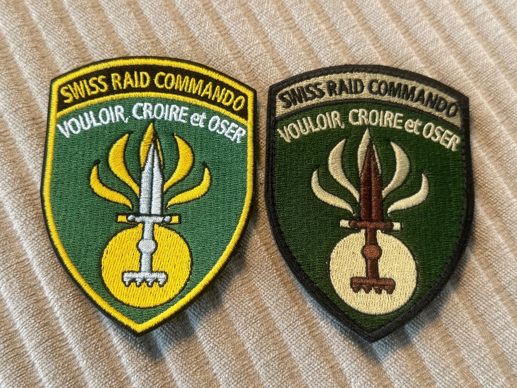 Schweizer Armee Plaketten & Abzeichen: A+B Badge: Swiss Raid Commando - Schweizer Armee – Gebraucht aus Brütten von Hst1