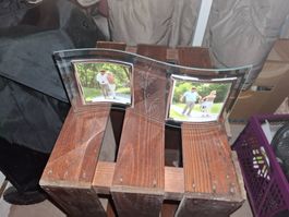 Geschwungener Glas Fotorahmen Bambus Design