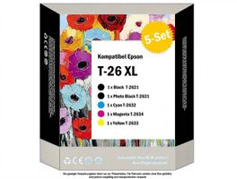 T-26XL, T-2621, T-2631-34, komp. Drucker-Patronen Epson (5x)
