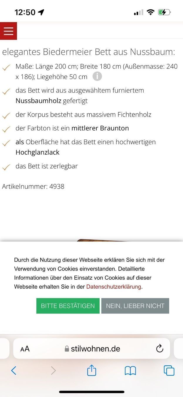 Betten: Biedermeier Bettrahmen aus Nussbaumholz – Gebraucht aus Birrwil von WIlddom 5