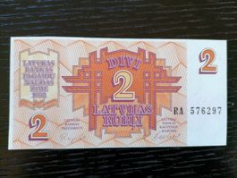 2 Rubli Rubel Lettland Note