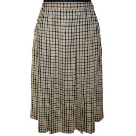 Jupe Rock Faltenjupe L Tweed English 1980s beige kariert