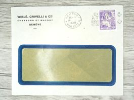 TR02 Enveloppe + Timbre Suisse 1936