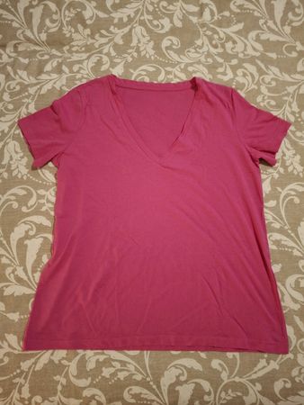 T-shirt rose M col en V