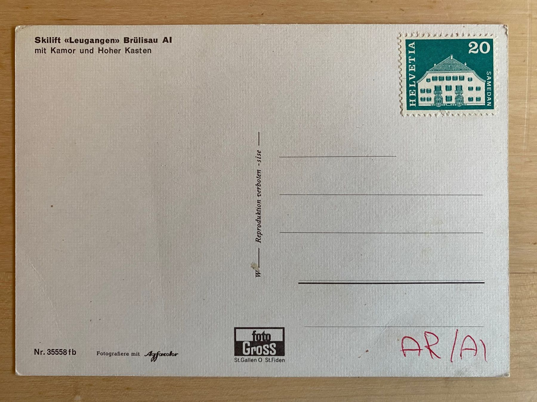 Cartoline postali: AK Brülisau AI - Skilift "Leugangen" – Usato da deitingen venduto da popcorn02 1