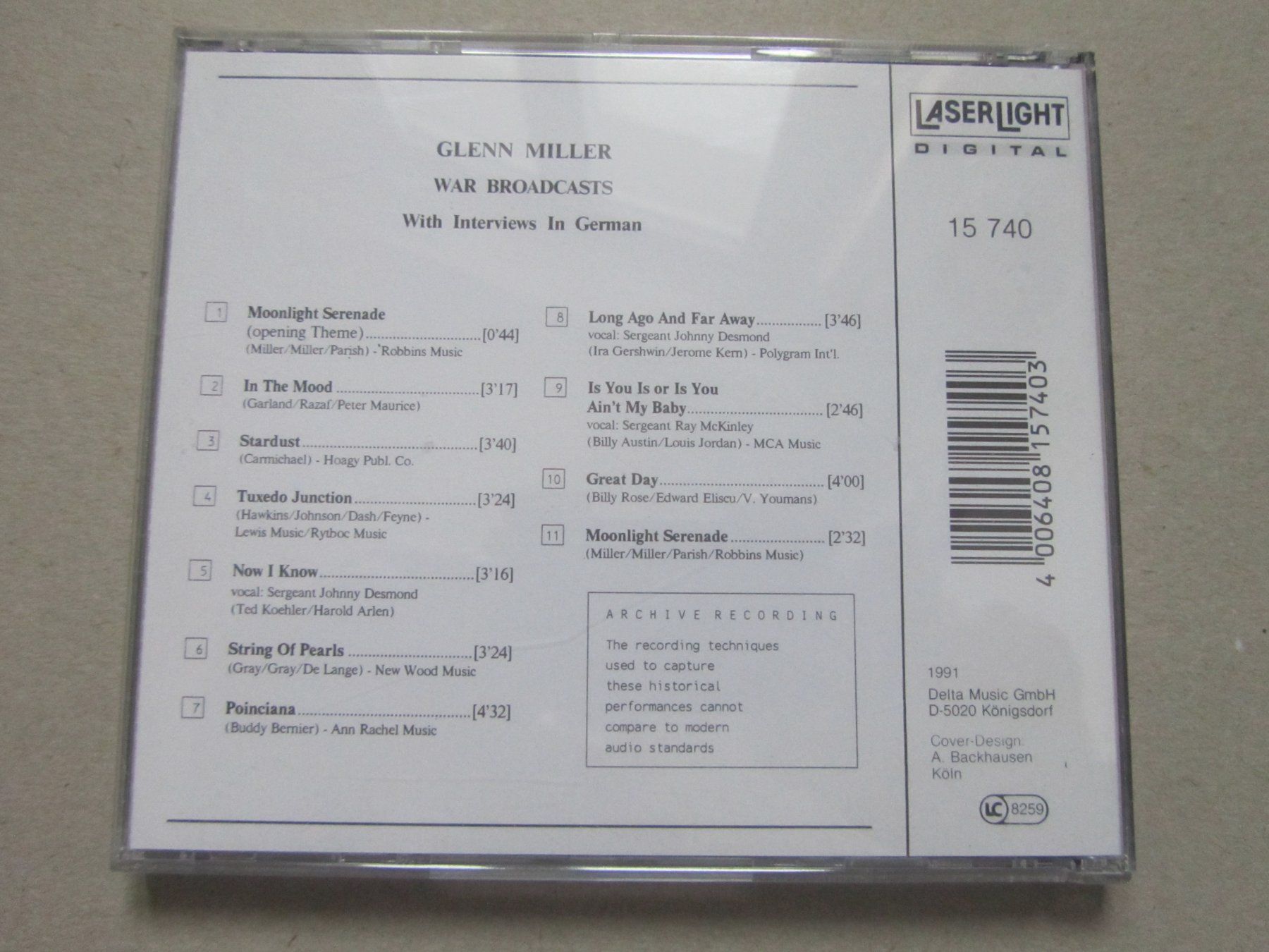 CDs: GLENN MILLER:     WAR Broadcast     mit deutschen Interviews – Gebraucht aus Seengen von mikelele 1