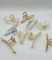 Haarclips, Haarspangen, Haarklammern - Metall & Perlen
