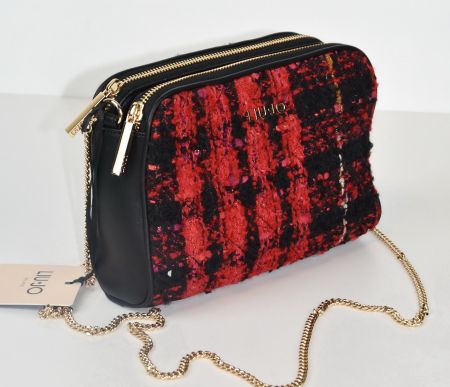 LIU JO  Tasche Schultertasche Clutch/schwarz,rot/21x15x6/Neu