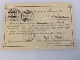 1892 Zunr. 58 Aa Abost Chur - Madelein 2Rp. Vertreteranzeige