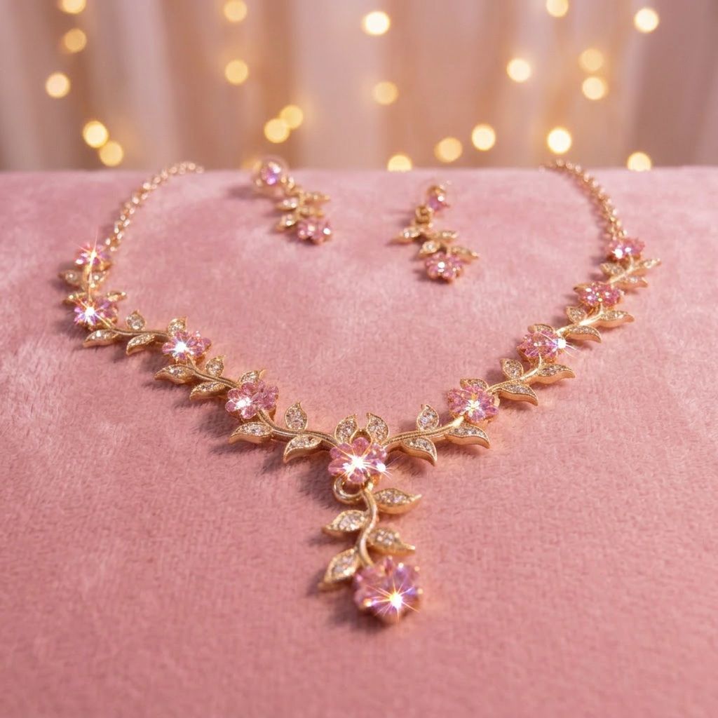 Altri gioielli: Ensemble Rosa romantica – Nuovo e nell'imballaggio originale da St-Maurice venduto da Sandrinette123