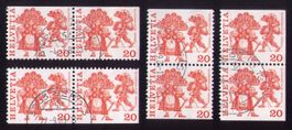 1977/79 MARKENHEFT_ALLE 4 Paare Herisau !__TEILUNGEZÄHNT ! O