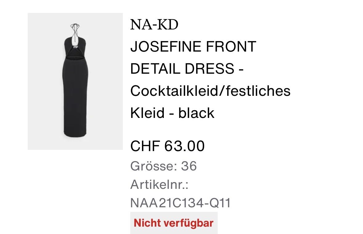 Na-kd Kleider: NA-KD Kleid, Gr. 36, schwarz – Gebraucht aus Solothurn von coexism 3