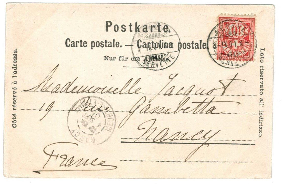 Cartoline postali: AK Châlets à Zermatt 1901 – Usato da Zürich venduto da Tolima194 1