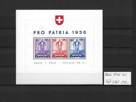 PP Block 1936 ** Kat: CHF 140.-