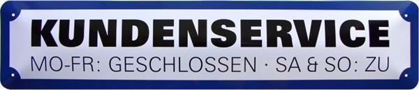 Insegne: Blechschild-KUNDENSERVICE – Nuovo e nell'imballaggio originale da Rupperswil venduto da big-one-sale