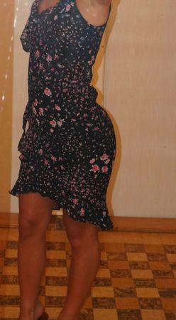 Vintage floral black dress