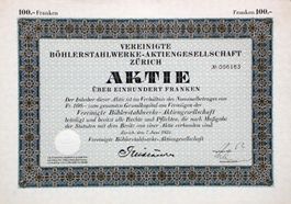 Vereinigte Böhlerstahlwerke-AG, Zürich - 1924