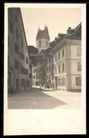 Foto-AK Aarau, Straßenpartie mit Turm