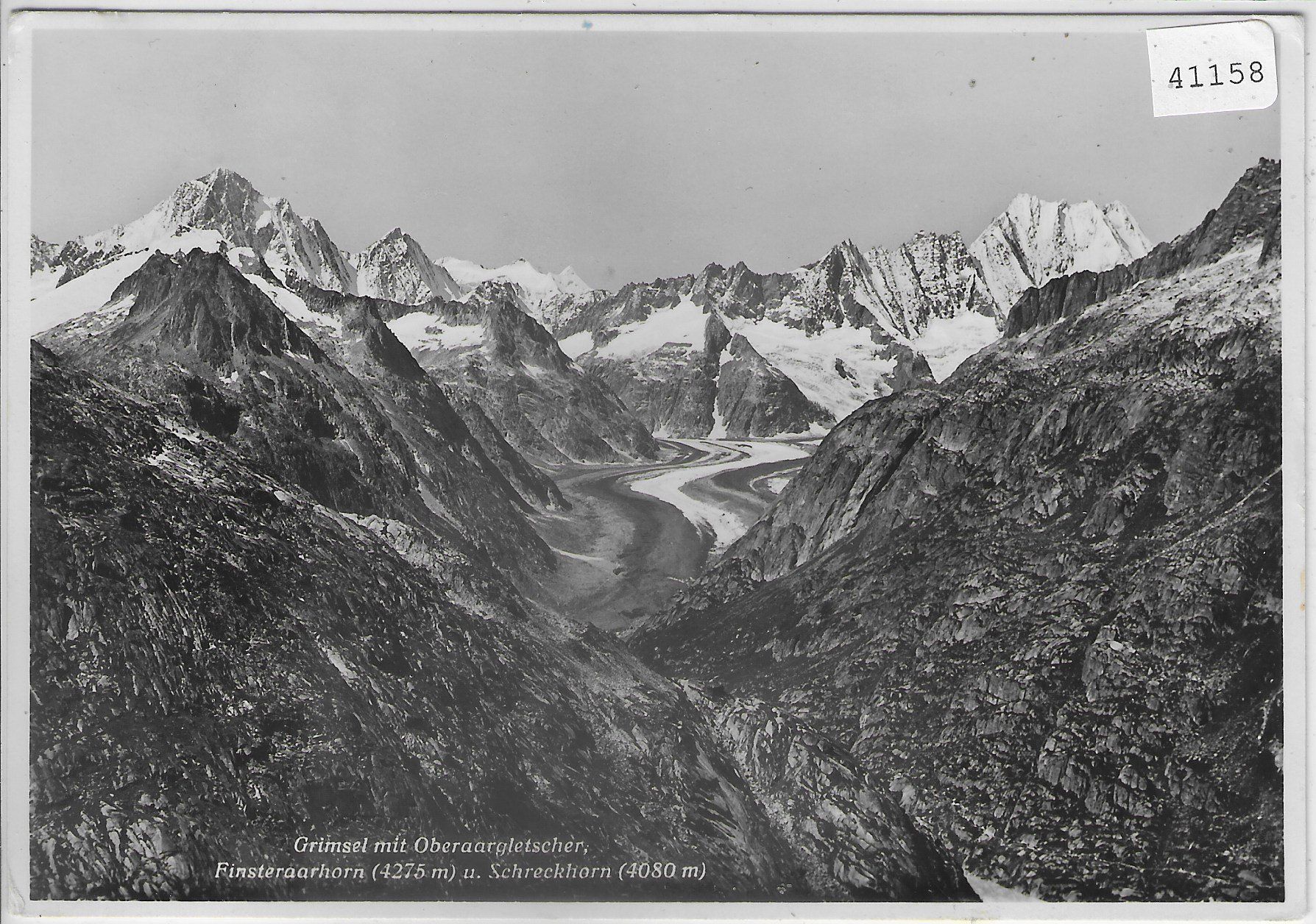 Ansichtskarten: Grimsel mit Oberaargletscher – Gebraucht aus Ettingen von Kartenplanet
