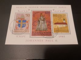 Bloc de timbres Liechtenstein - Visite du Pape Jean-Paul II