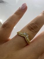 Goldring mit vielen Zirkoniasteinen — Grösse 54 — Top Zustan