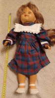 Spielzeugpuppe blond mit blauem Karo-Kleid ITALY