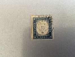 Briefmarke Italien 20 Centesimi blau gestempelt gebraucht