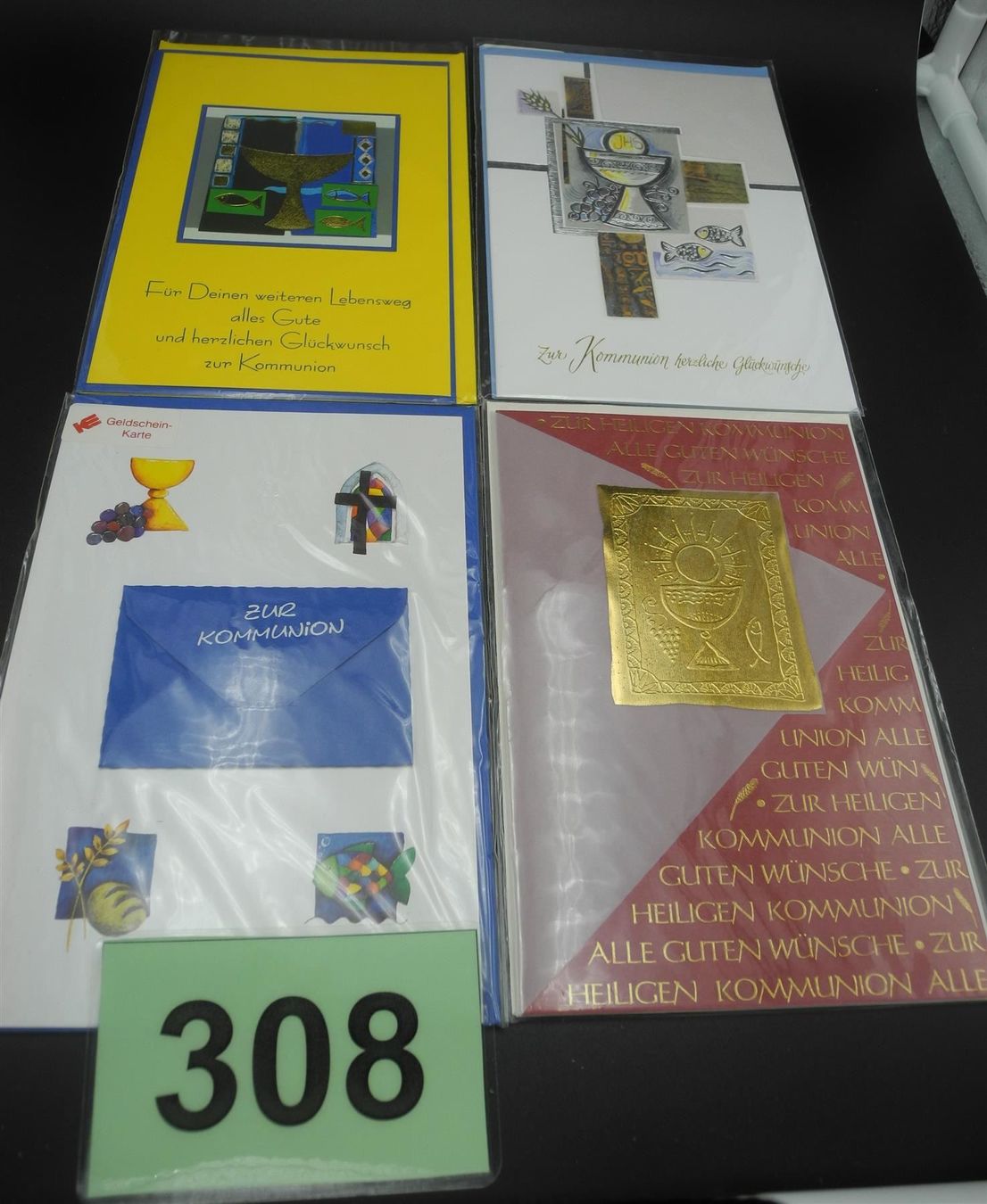 Cartoline: 4 Kommunionkarten, Nr. 308 – Nuovo e nell'imballaggio originale da Kottwil venduto da Crazyrolf 1