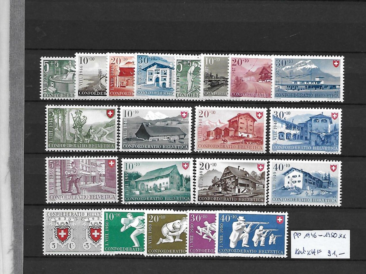 Tutti i francobolli: PP 1946 - 1950 ** Kat: CHF 91.- – Nuovo (secondo la descrizione) da Basel venduto da Ilp