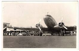 Karte Flugplatz Dübendorf mit DC3 der SWISSAIR - ca. 1935