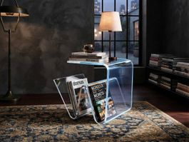Acryl Coffee-Table Beistelltisch Magazin Rack Plexiglas
