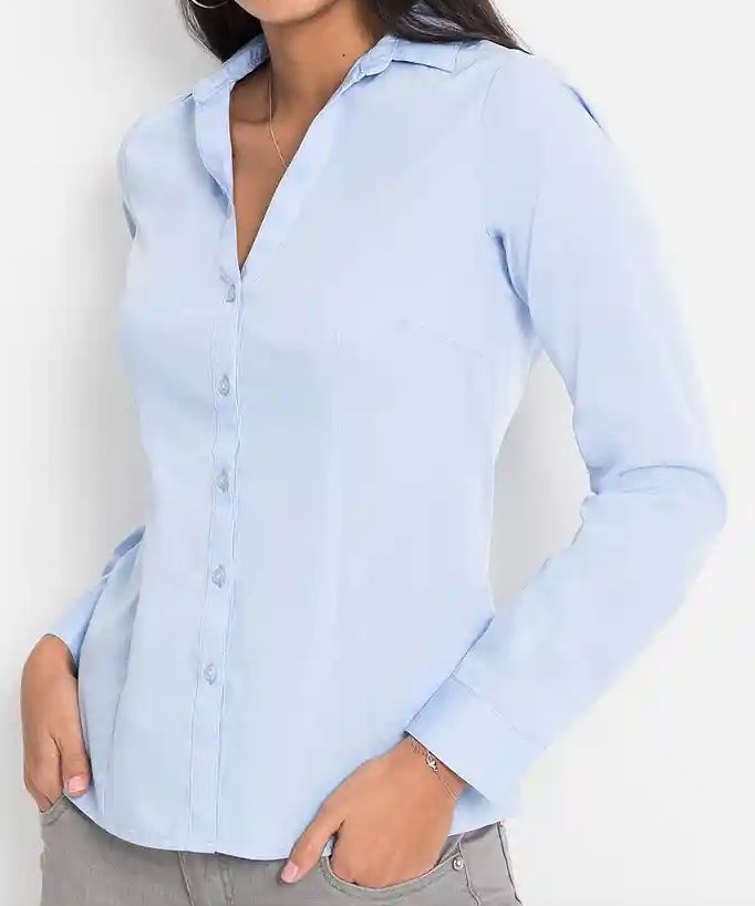 Camicette: Stretch Bluse Grösse 38 blau bonprix – Usato da Glattbrugg venduto da riseca 2