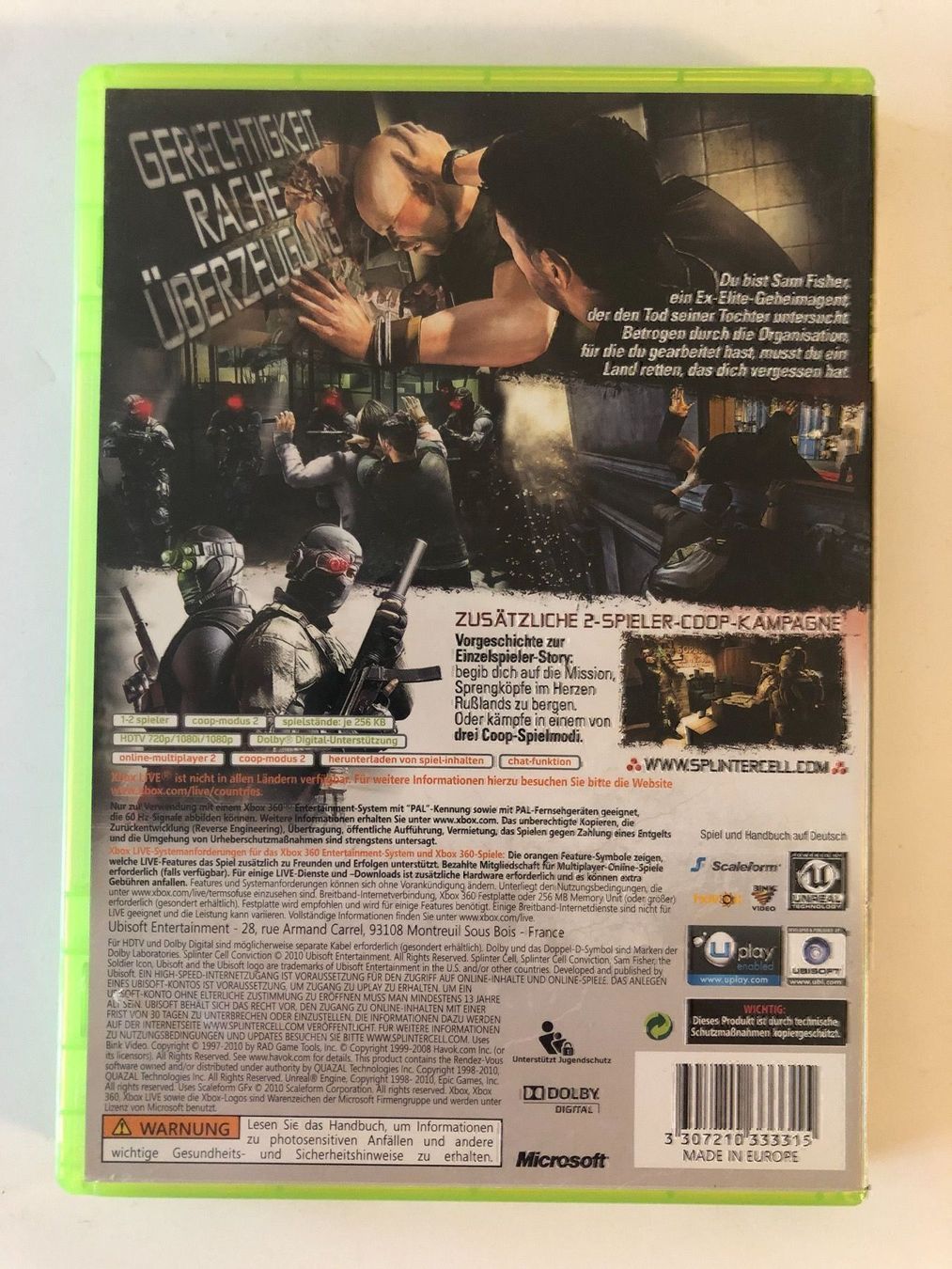 Microsoft Spiele: Splinter Cell Conviction für Xbox 360 – Gebraucht aus Kestenholz von Mad18 1