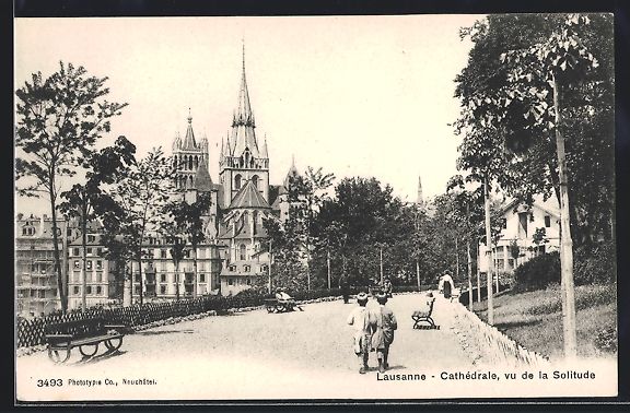Cartoline postali: Lausanne, Cathedrale, vu de la Solitude – Usato da Berlin venduto da bartko-reher