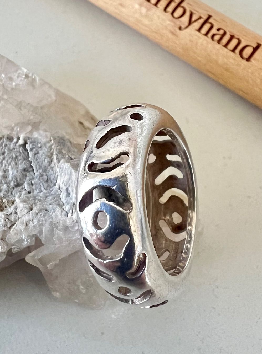 Anelli: Designer Silberring 925 mit Ornament-Durchbruch Gr. 53 – Usato da Ruswil venduto da artbyhand 9