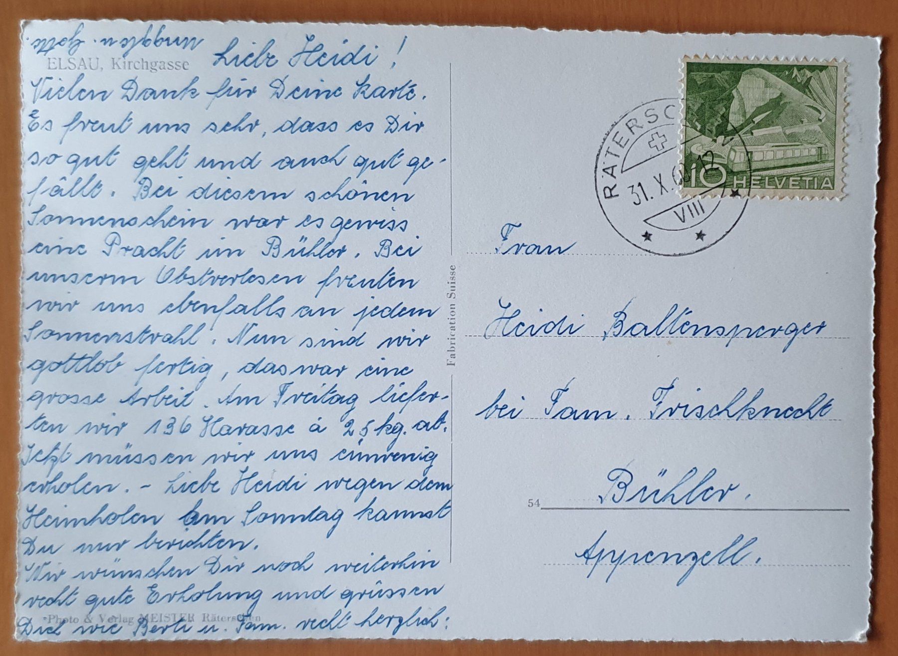 Cartoline postali: Elsau - Kirchgasse – Usato da Kreuzlingen venduto da Rschweiz1 1